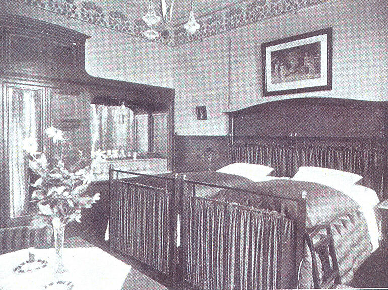 Historisches Bild eines Hotelzimmer