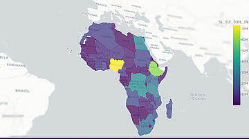 Bunte Karte von Afrika