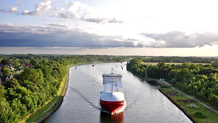 Schiff auf dem Nord-Ostsee-Kanal