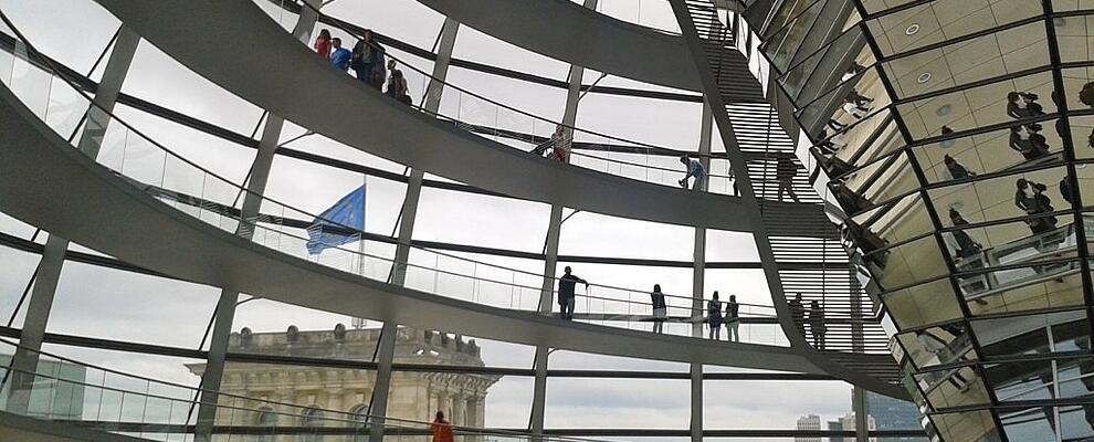 Inside shoot of the cupola of the Reichstag, the building of the German Bundestag.