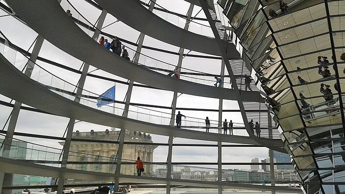 Innenaufnahme der Kuppel des Reichstags