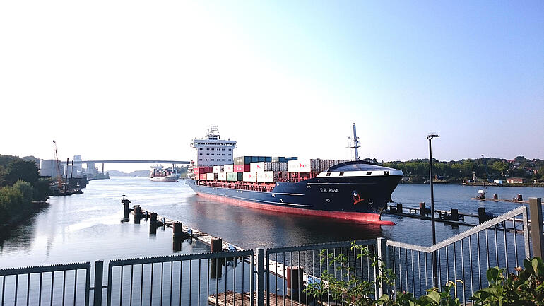 container ship at Kiel Canal