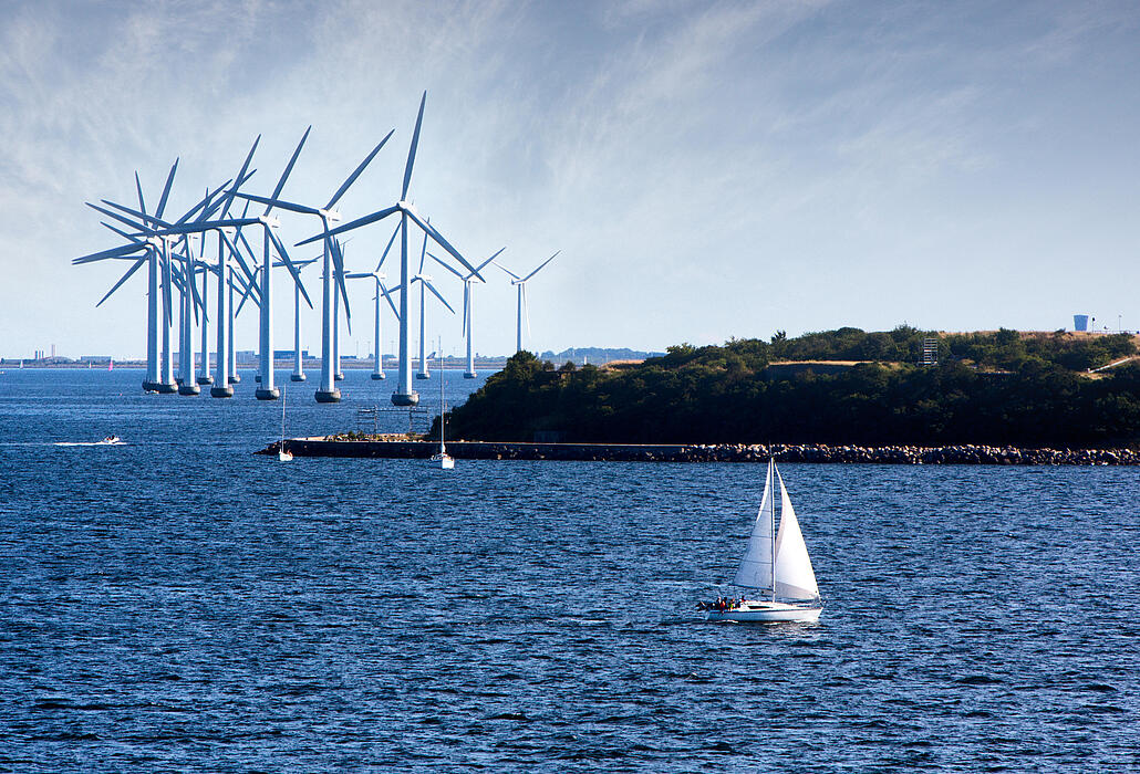 Wind power station in the sea