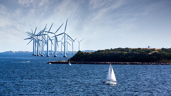 Wind power station in the sea