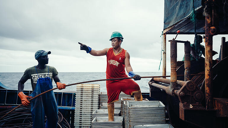 People on fishing trawler