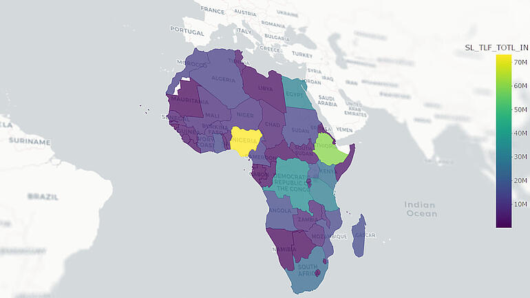 Colorful map of Africa