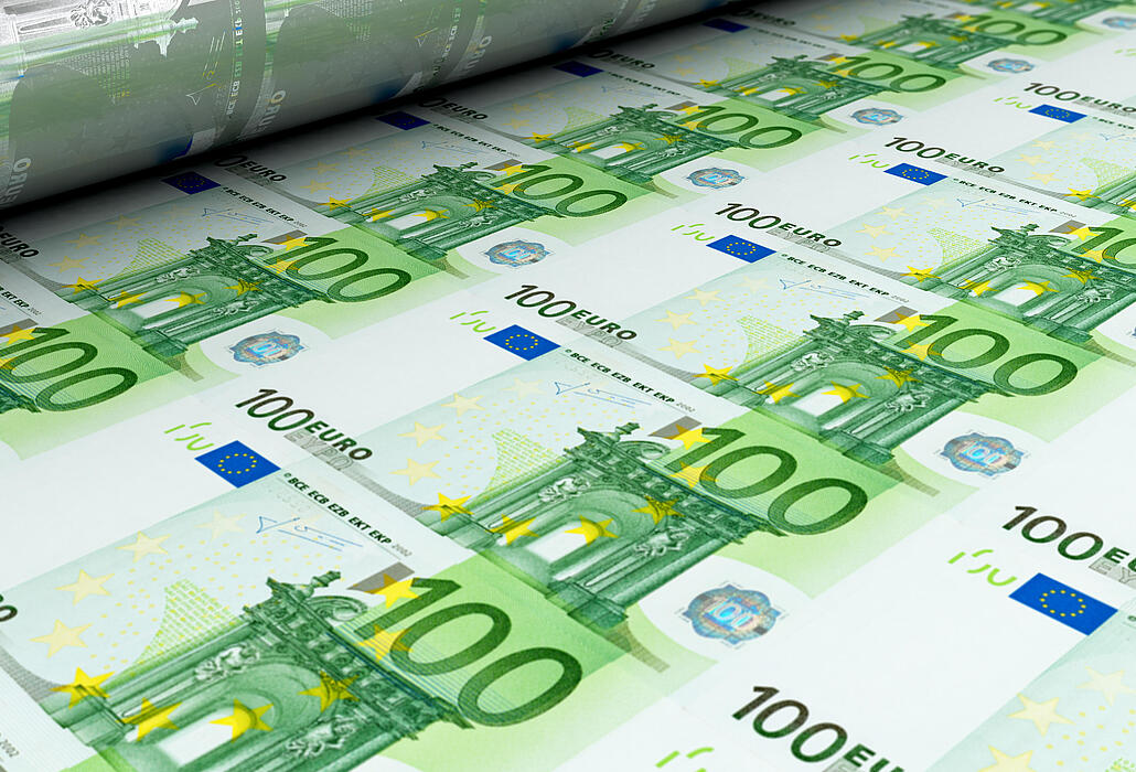 Euro Geldscheine Stempel-Maschine