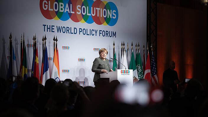 Angela Merkel on stage