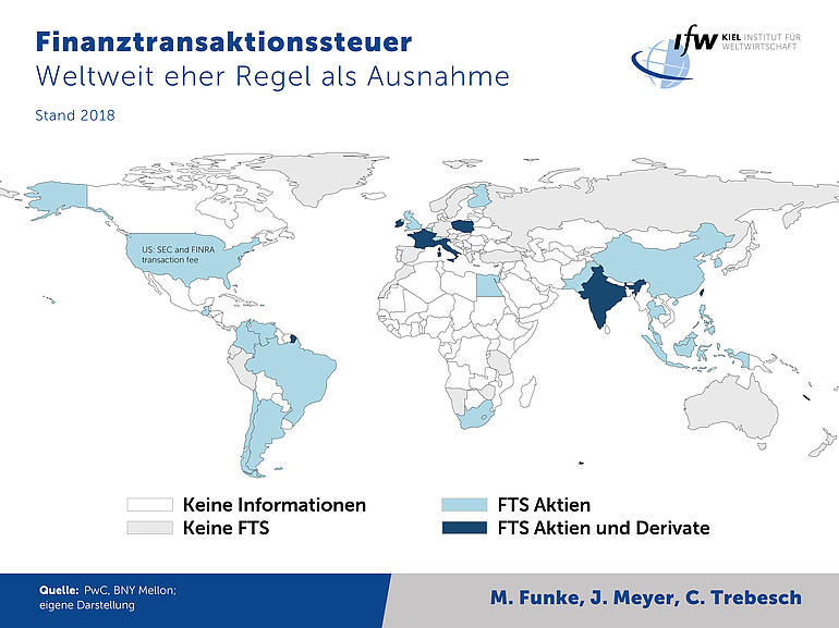 Grafik - Finanztransaktionssteuer, weltweit eher Regel als Ausnahme