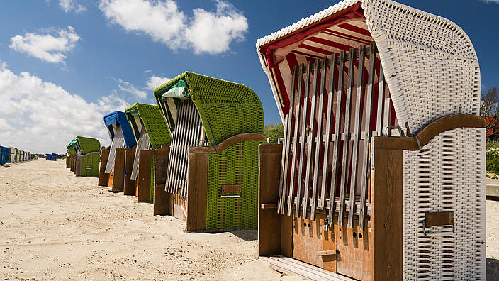 Beach chairs on the German island Föhr