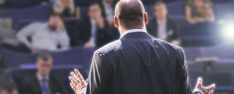 Speaker on stage