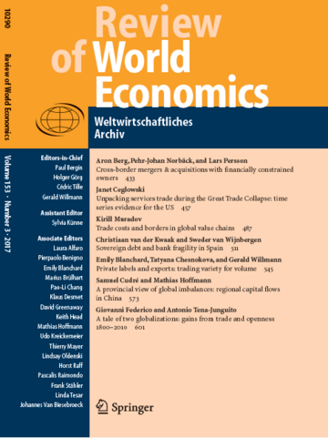 Cover - Review of World Economics