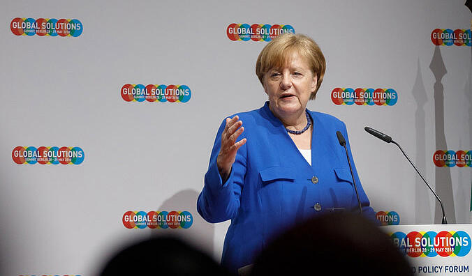 Angela Merkel on stage 