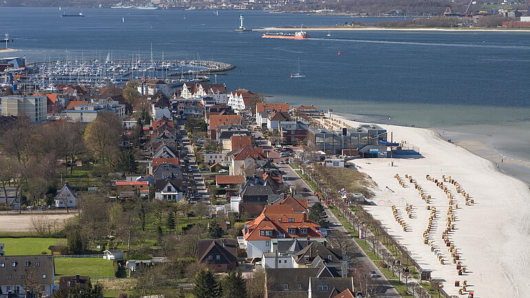 View from the top of Laboe memorial towards Kiel