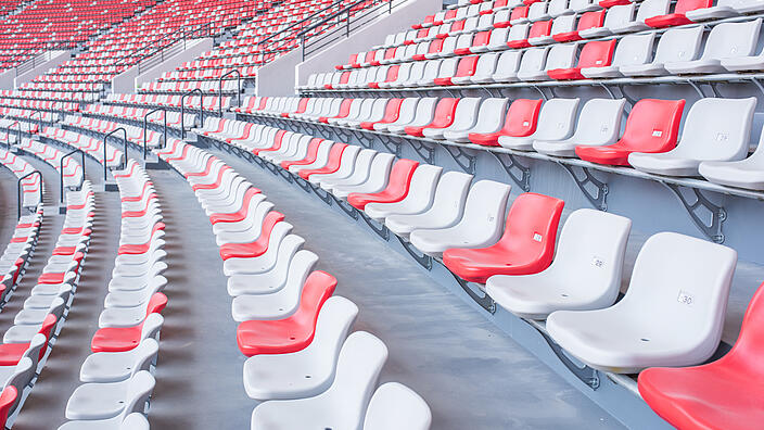 Empty tribune in a stadium