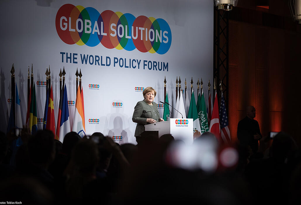Angela Merkel on stage